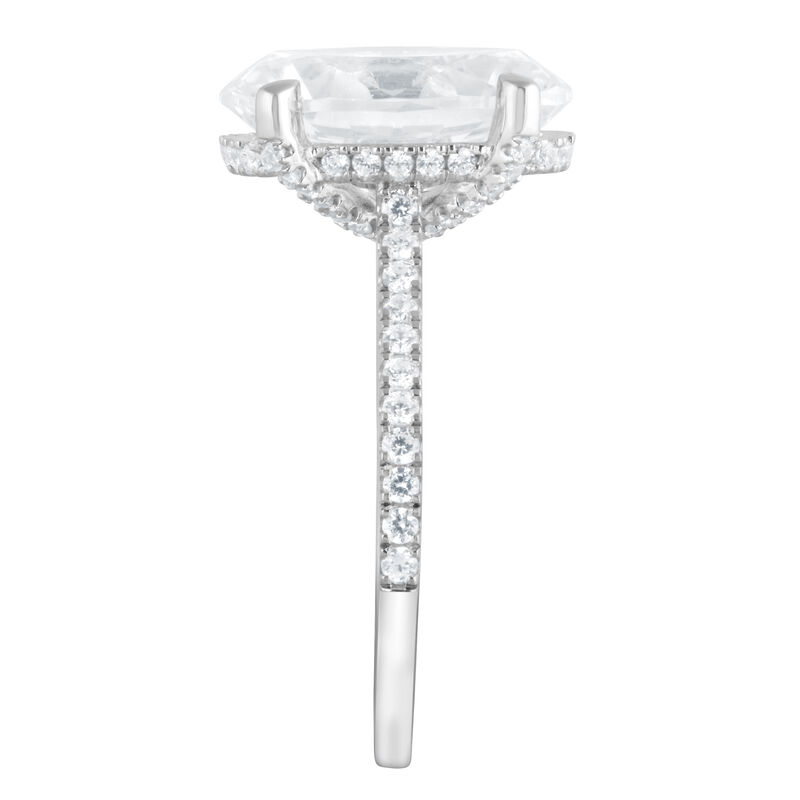 Oval Lab Grown Diamond 6 1/2ctw. Engagement Ring in 14k White Gold image number null